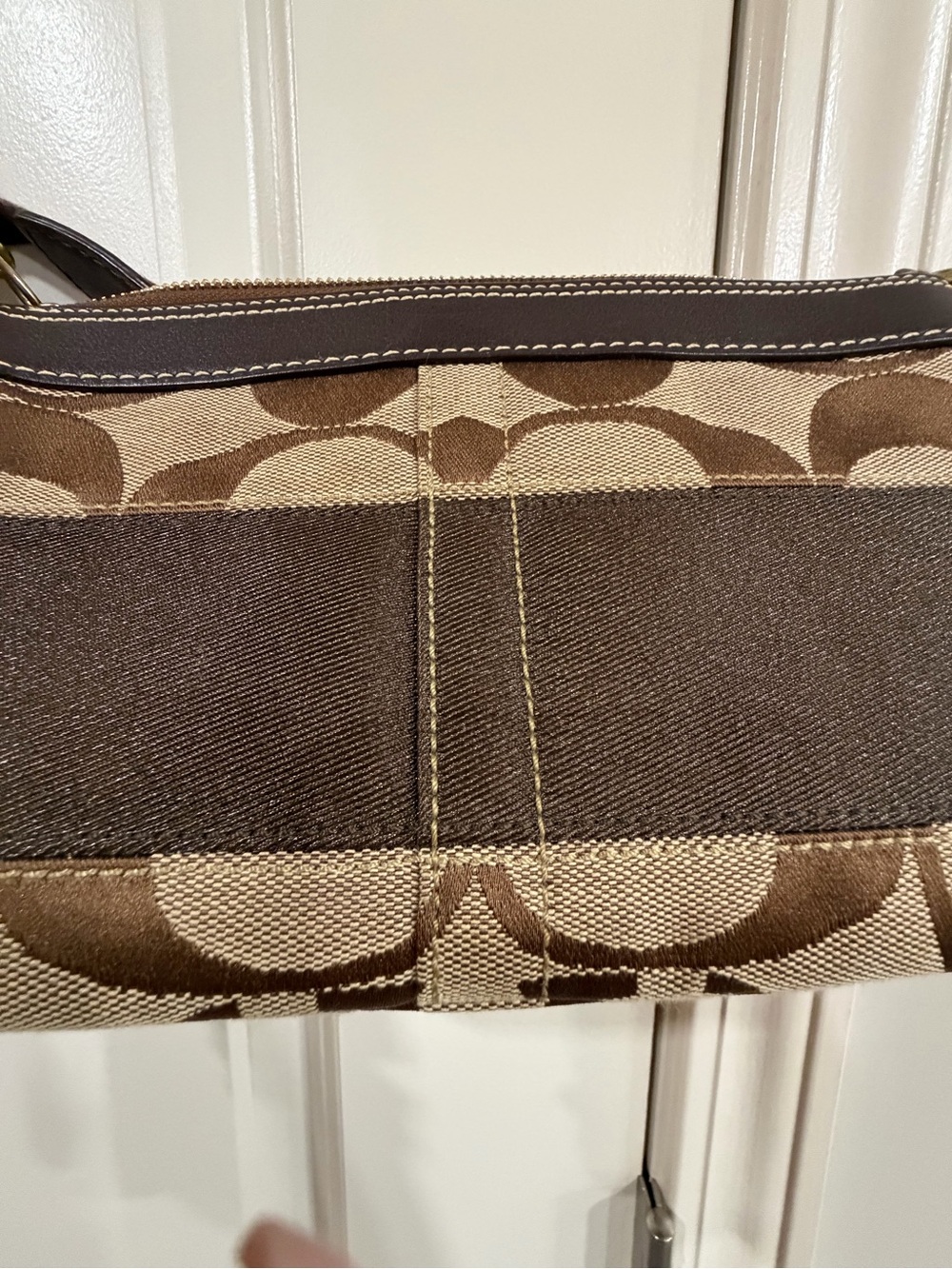 Coach Brown Signature Canvas Shoulder Bag with Gold Hardware - Picture 8 of 11